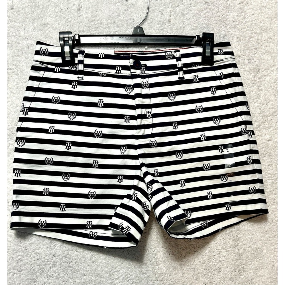 Tommy Hilfiger The Flex Women's 5" Classic Stretch Stiped Cotton Blend Shorts-2